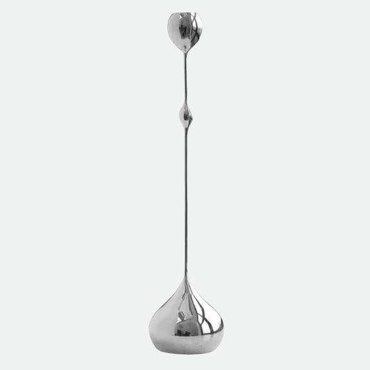 Ljusstake i silver – Droppen Hög – 35 cm
