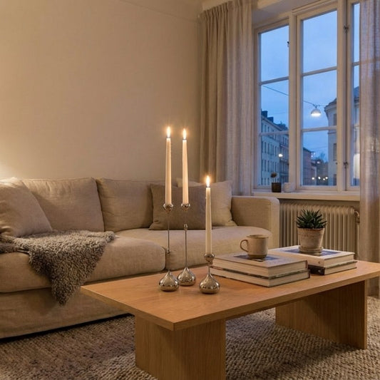 Ljusstake i silver – Droppen Hög – 35 cm