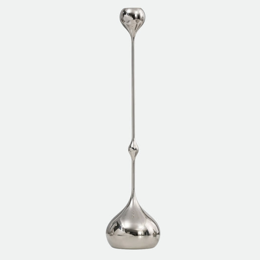Ljusstake i silver – Droppen Låg – 35 cm