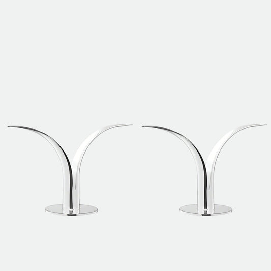 Ljusstake i silver 2-pack – Flora