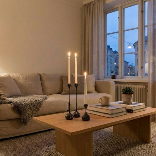 Ljusstake i svart nickel – Droppen Liten – 15 cm