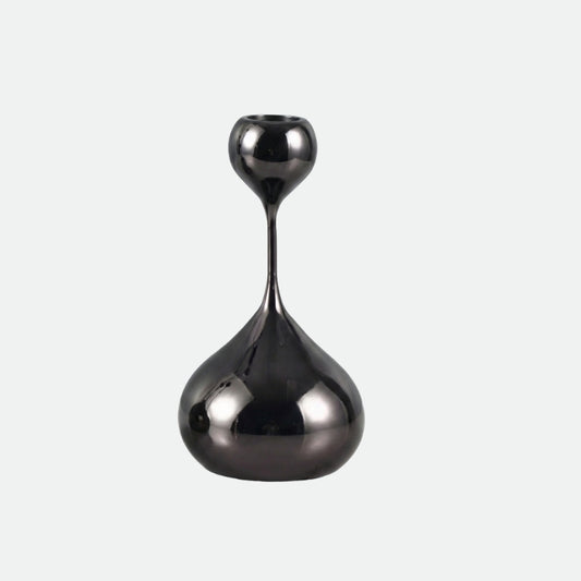 Ljusstake i svart nickel – Droppen Liten – 15 cm