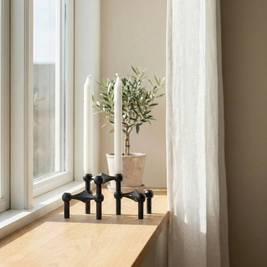 Ljusstakar i svart – Forma – 3 pack