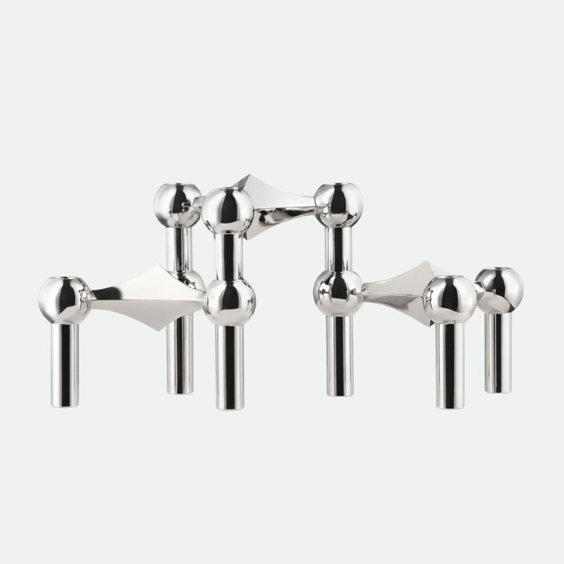 Ljusstakar i silver – Forma – 3 pack