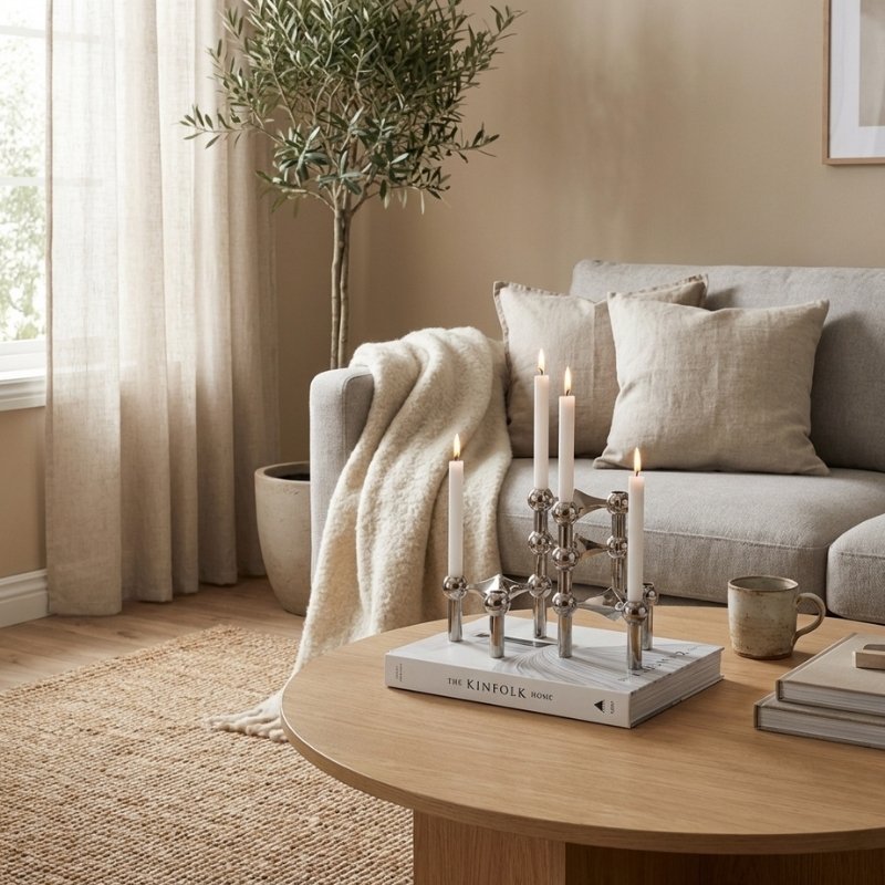 Ljusstakar i silver – Forma – 3 pack