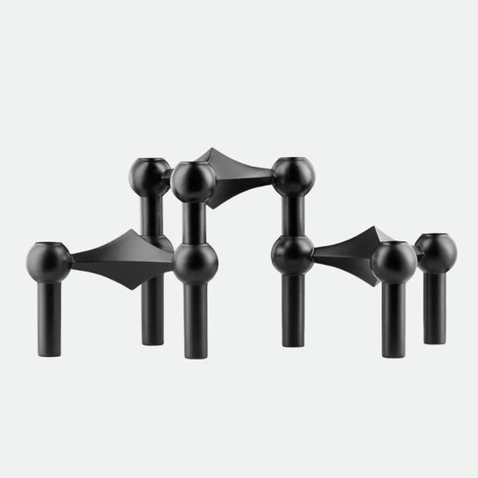 Ljusstakar i svart – Forma – 3 pack